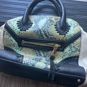 Aimee Kestenberg Black and Green Satchel